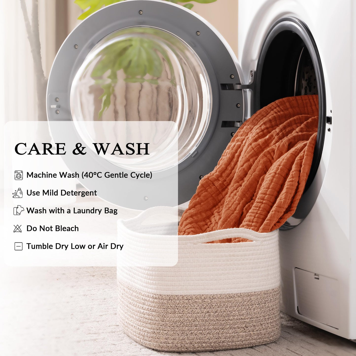 Exclusivo Mezcla 100% Cotton Muslin King Size Blanket 90"x104",6 Layers Breathable and Lightweight Burnt Orange Gauze Blankets