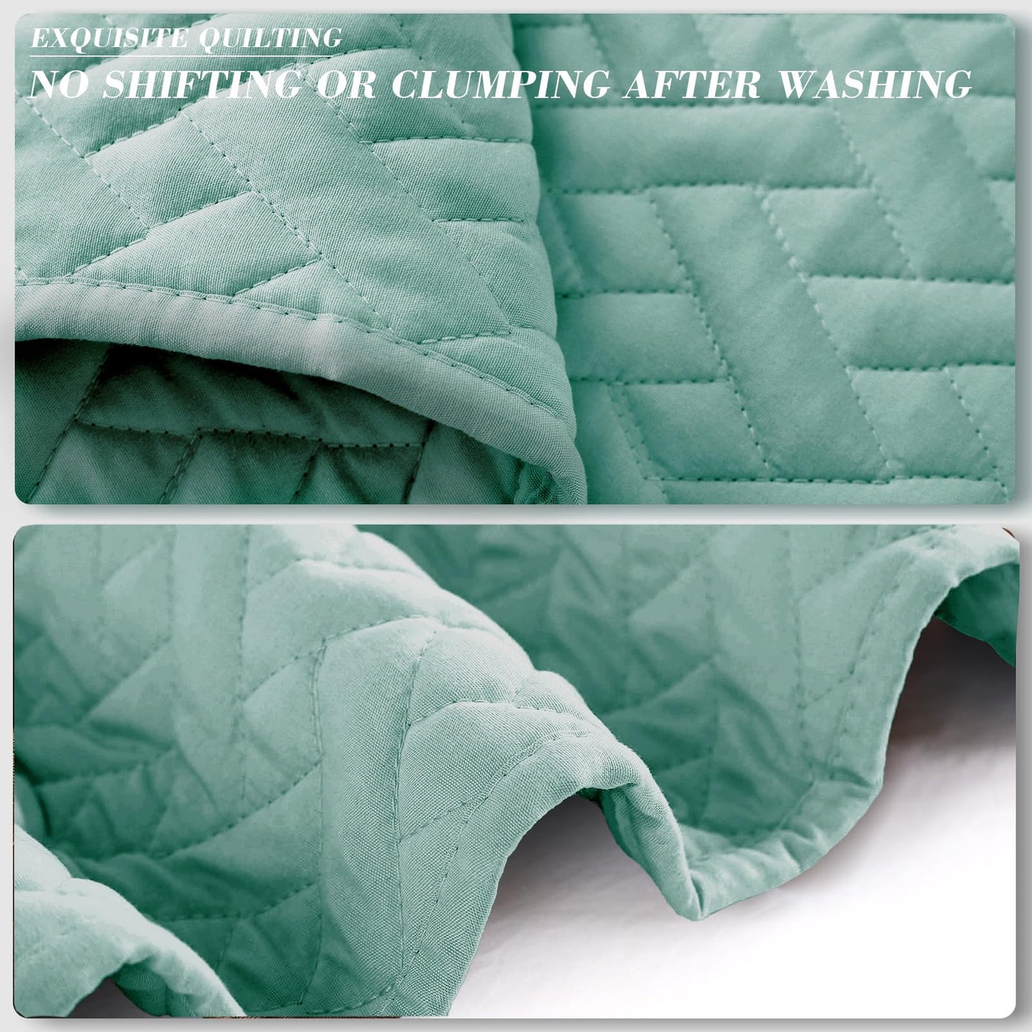 Exclusivo Mezcla 3-Piece Queen Size Quilt Set with Pillow Shams, Basket Quilted Bedspread/Coverlet/Bed Cover(96x90 Inches, Turquoise) -Soft, Lightweight and Reversible