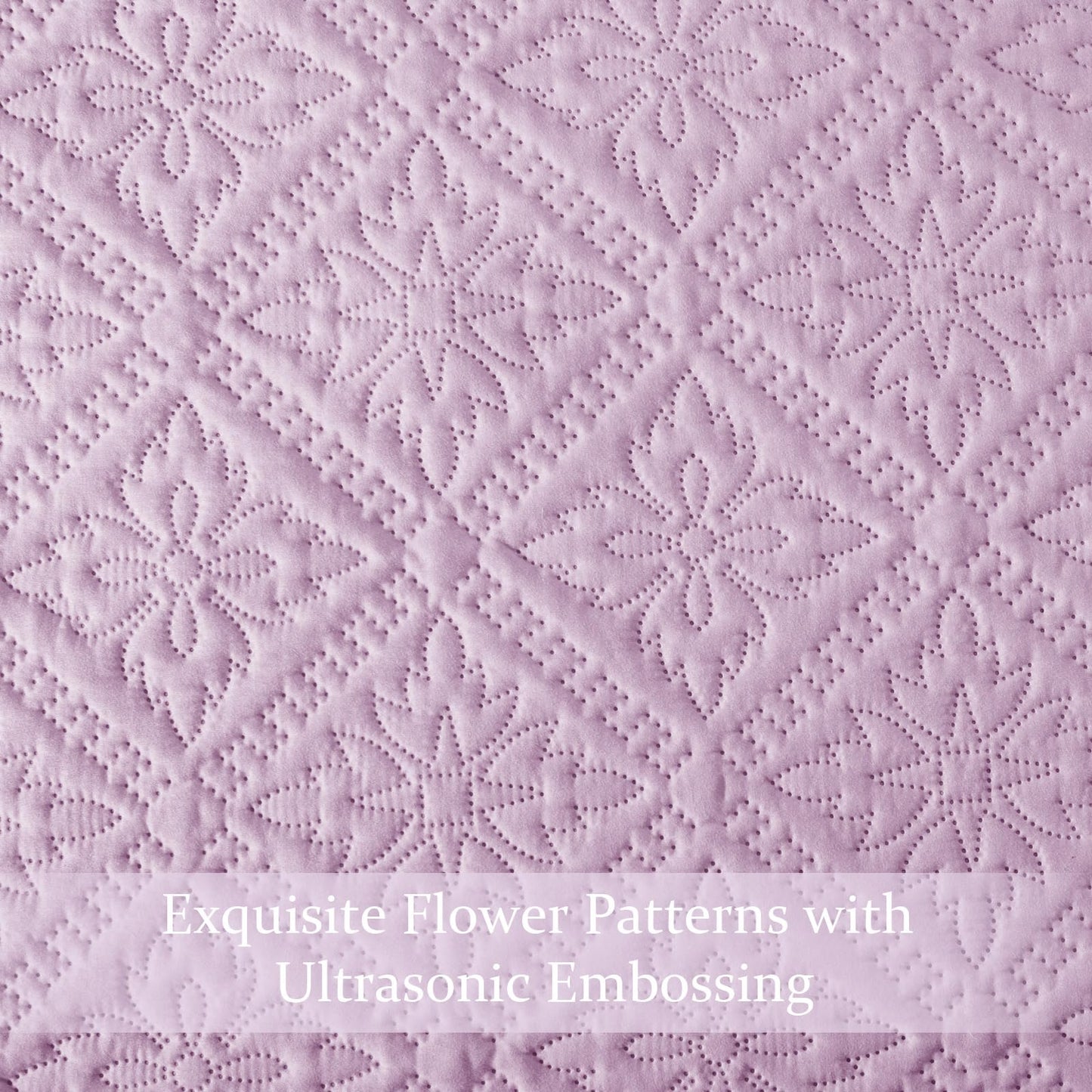 Exclusivo Mezcla Twin Quilt Bedding Set, Lightweight Soft Bedspreads Coverlets with 1 Pillow Sham, Modern Lilac Quilts Twin XL Size for All Seasons