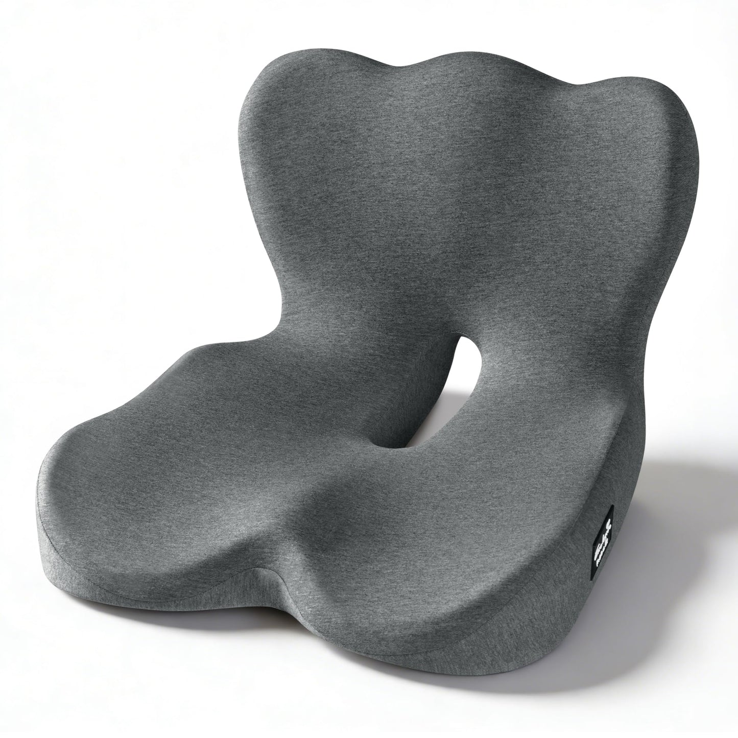 Exclusivo Mezcla Memory Foam Seat Cushion, Ergonomic Tailbone Pain Relief Cushions, Non-Slip Seat Pad for Office Chair and Car Seat, Grey