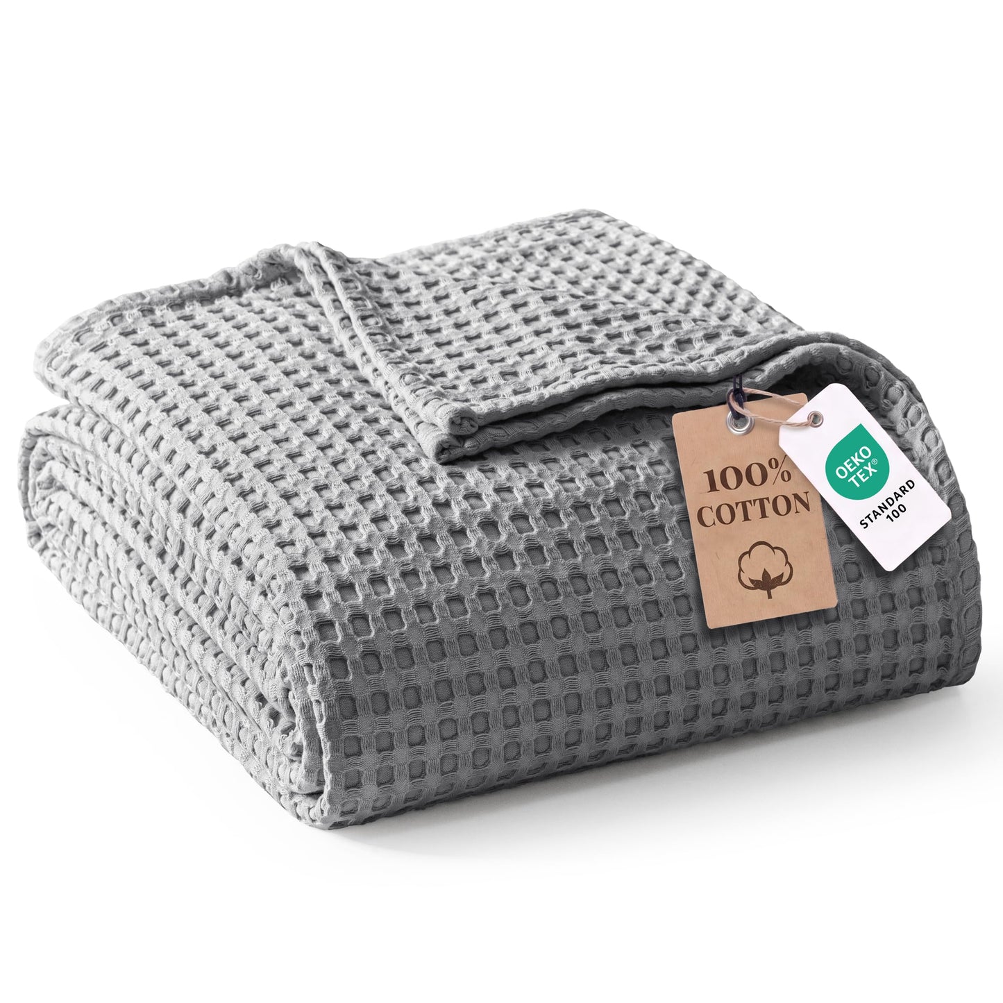 Exclusivo Mezcla 100% Cotton King Size Blanket, Lightweight Gauze Blankets for Sofa(90"x104", Dark Grey)