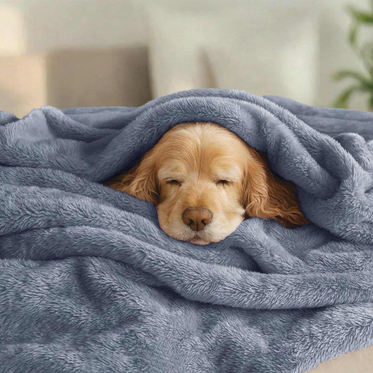 Exclusivo Mezcla Plush Fuzzy Fleece Bed Blanket Queen Size, Super Soft, Fluffy and Warm Blankets for Couch, Bed, All Season (Stone Blue, 90x90 Inches)