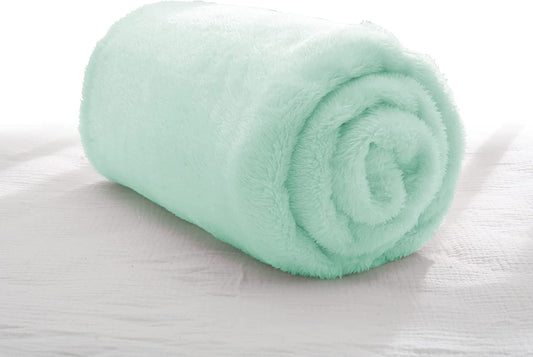 Exclusivo Mezcla Plush Baby Blanket, Soft and Warm Swaddle Throw Blanket, Infant, Newborn, Toddler and Kids Receiving Fleece Blankets for Crib Stroller (40x50 inches, Mint Green)