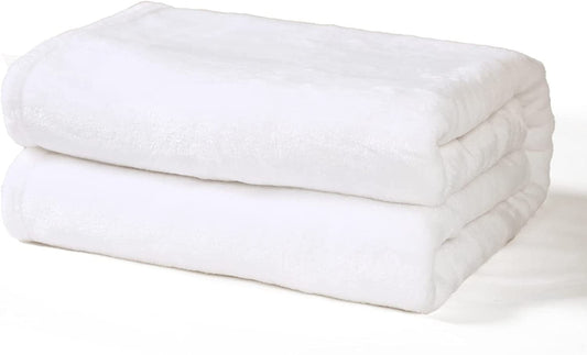 Exclusivo Mezcla Soft Lightweight Fleece Baby Blanket Throw Blanket for Boys, Girls, Toddler and Kids Nap Blankets for Crib Bedding, Nursery, and Security (40x50 inches, Pure White)