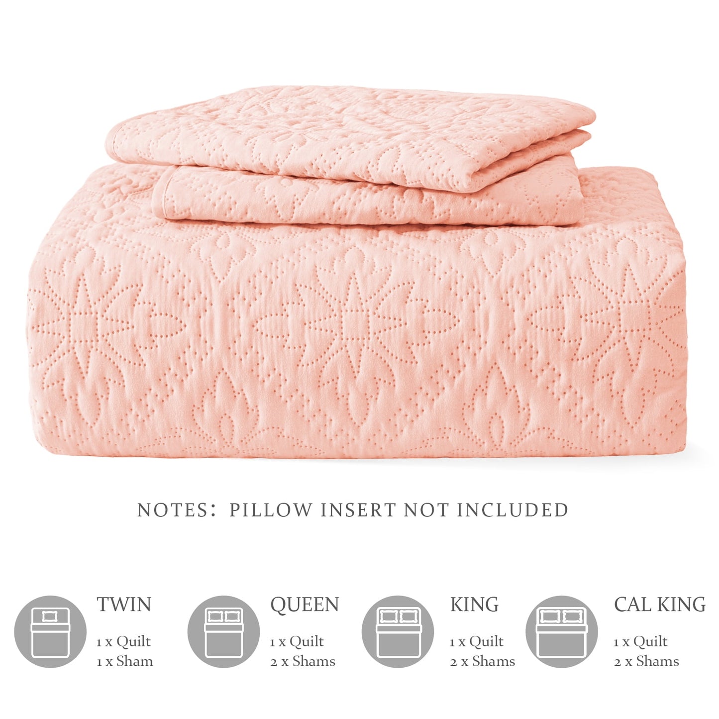 Exclusivo Mezcla Queen Quilt Bedding Set, Lightweight Soft Bedspreads Coverlets with 2 Pillow Shams, Modern Blush Pink Quilts Queen Full Size for All Seasons