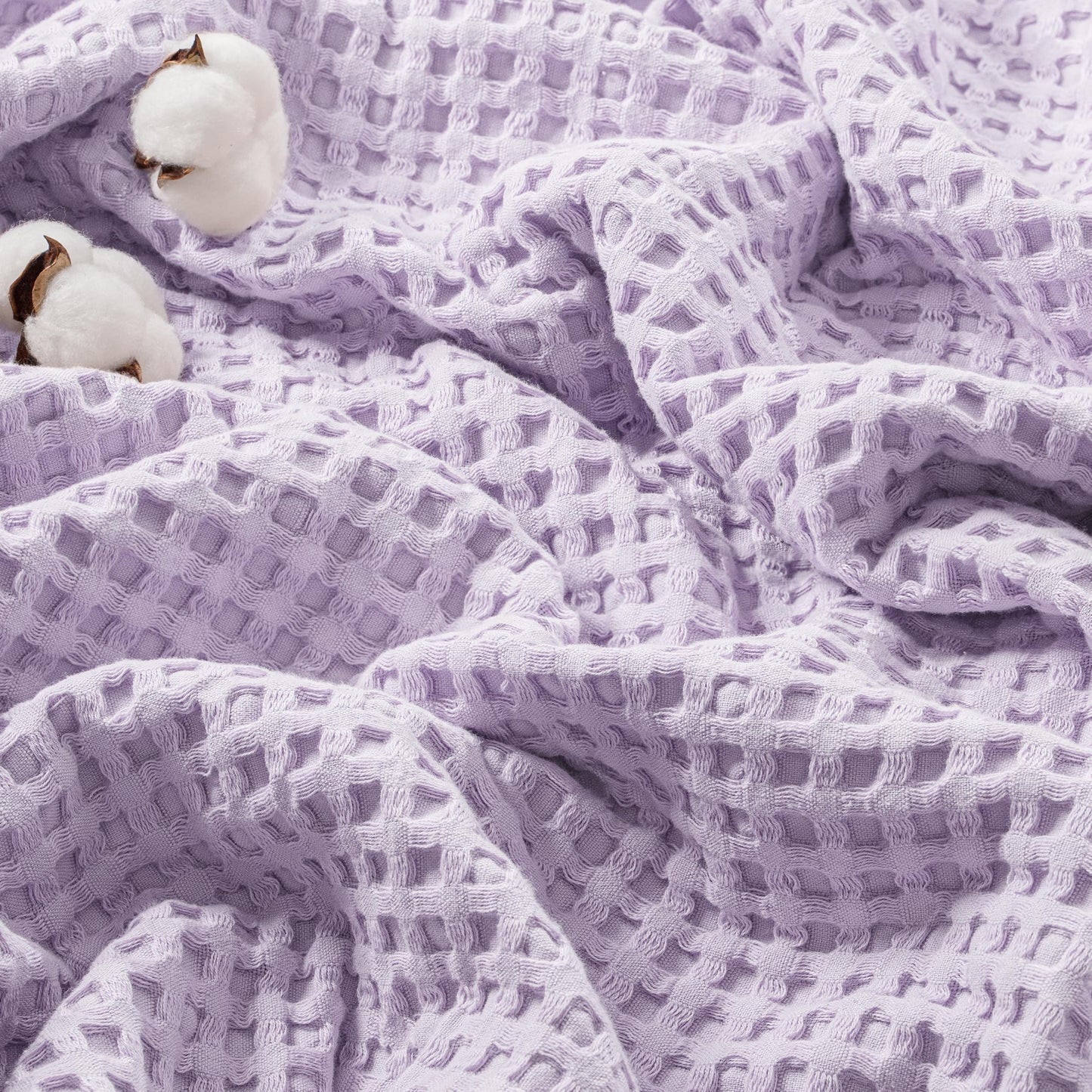 Exclusivo Mezcla 100% Cotton Twin Size Blanket, Lightweight Gauze Blankets for Sofa(60"x80", Light Purple)