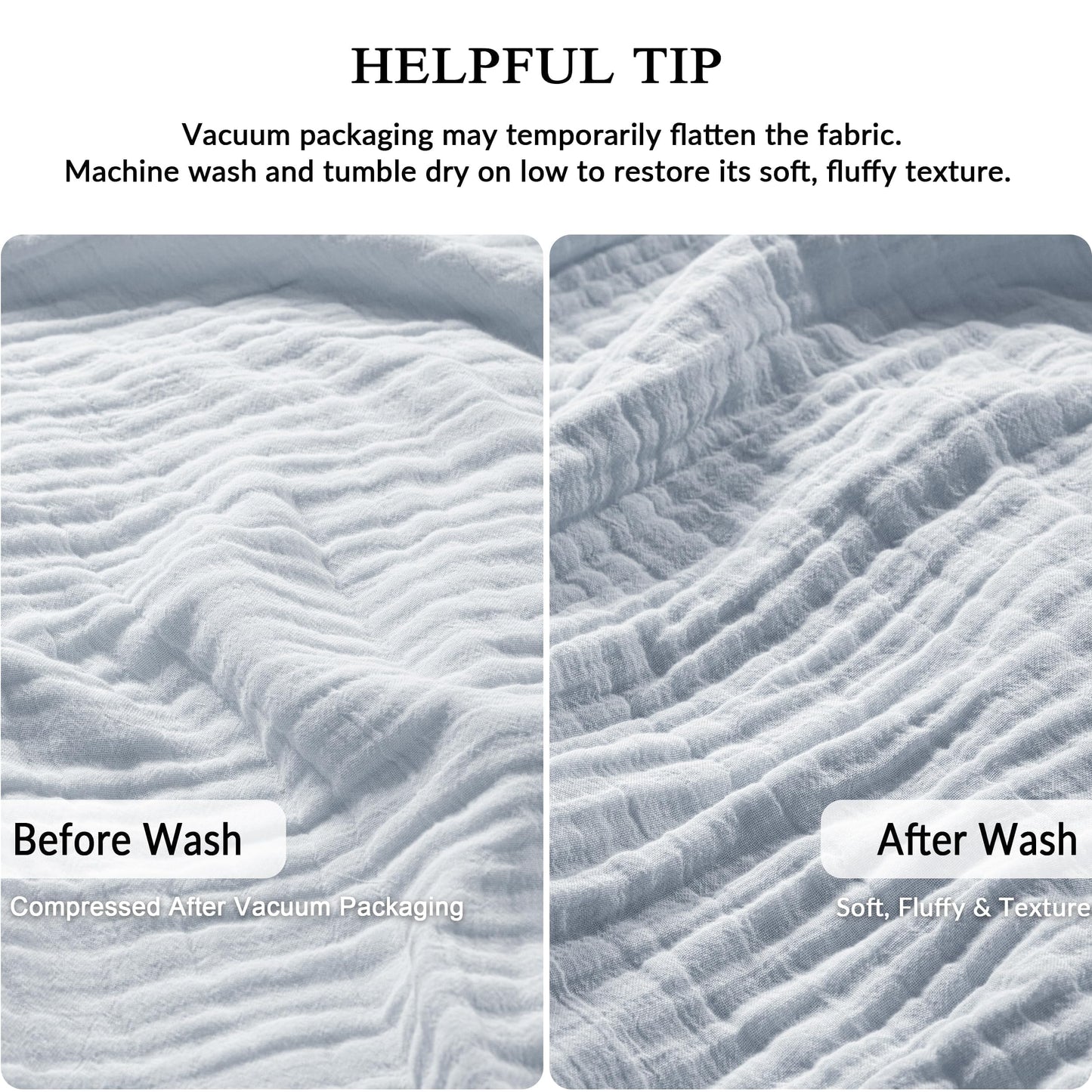 Exclusivo Mezcla 100% Cotton Muslin Twin Size Blanket 60"x80",6 Layers Breathable and Lightweight Ice Blue Gauze Blankets