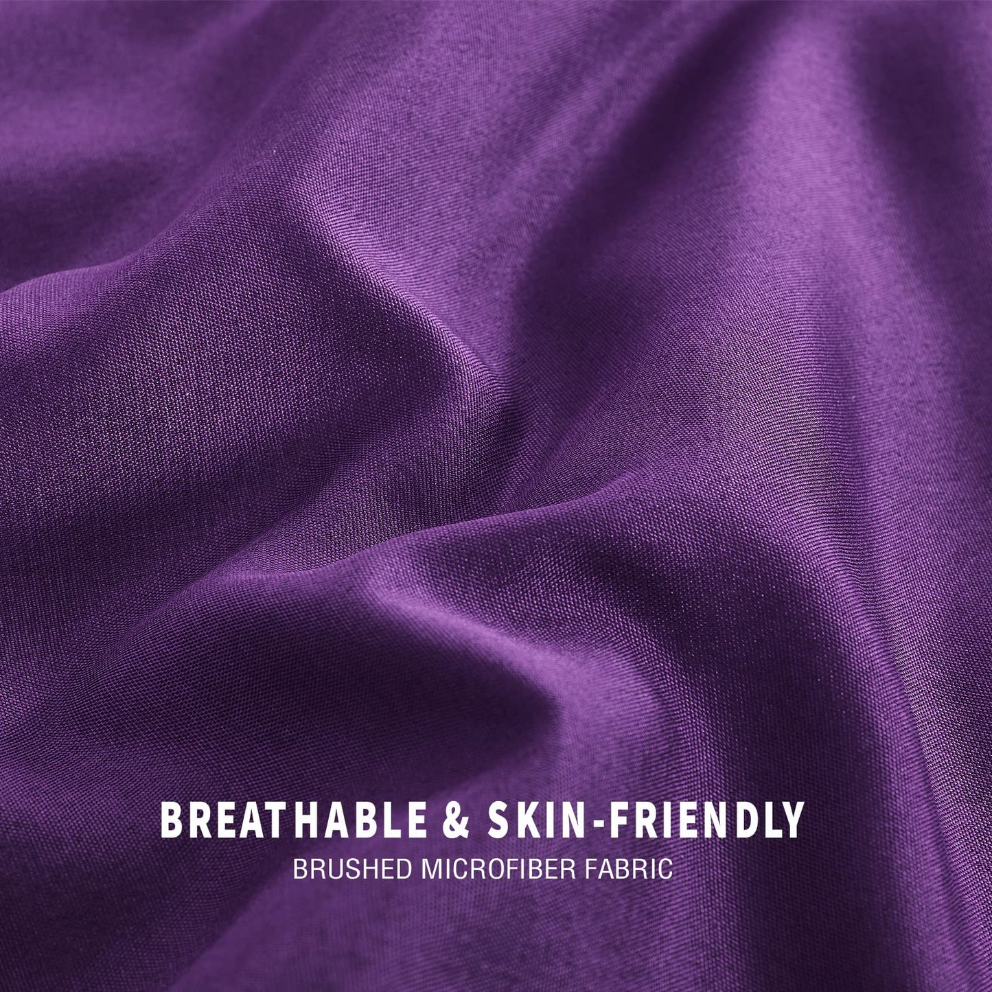 Exclusivo Mezcla Lightweight Reversible 3-Piece Comforter Set All Seasons, Down Alternative Comforter with 2 Pillow Shams, Oversized King Size, Deep Purple/ Lilac