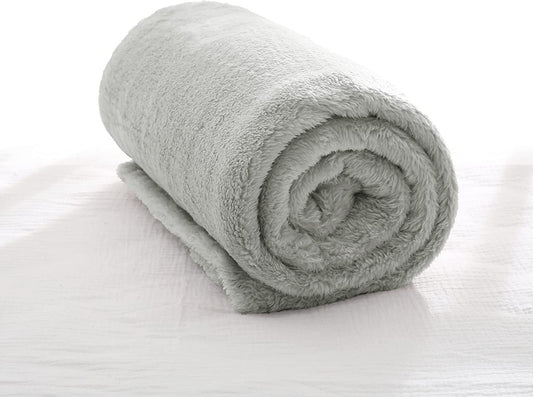 Exclusivo Mezcla Plush Baby Blanket, Soft and Warm Swaddle Throw Blanket, Infant, Newborn, Toddler and Kids Receiving Fleece Blankets for Crib Stroller (40x50 inches, Light Grey)