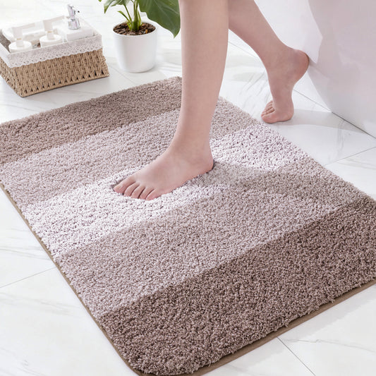 Exclusivo Mezcla Bathroom Rugs Mat 17x24, Extra Soft Non Slip Absorbent Water Microfiber Bath Rugs, Machine Washable Quick Dry Bath Mats for Bathroom Floor, Shower, Home Decor, Gradient Coffee