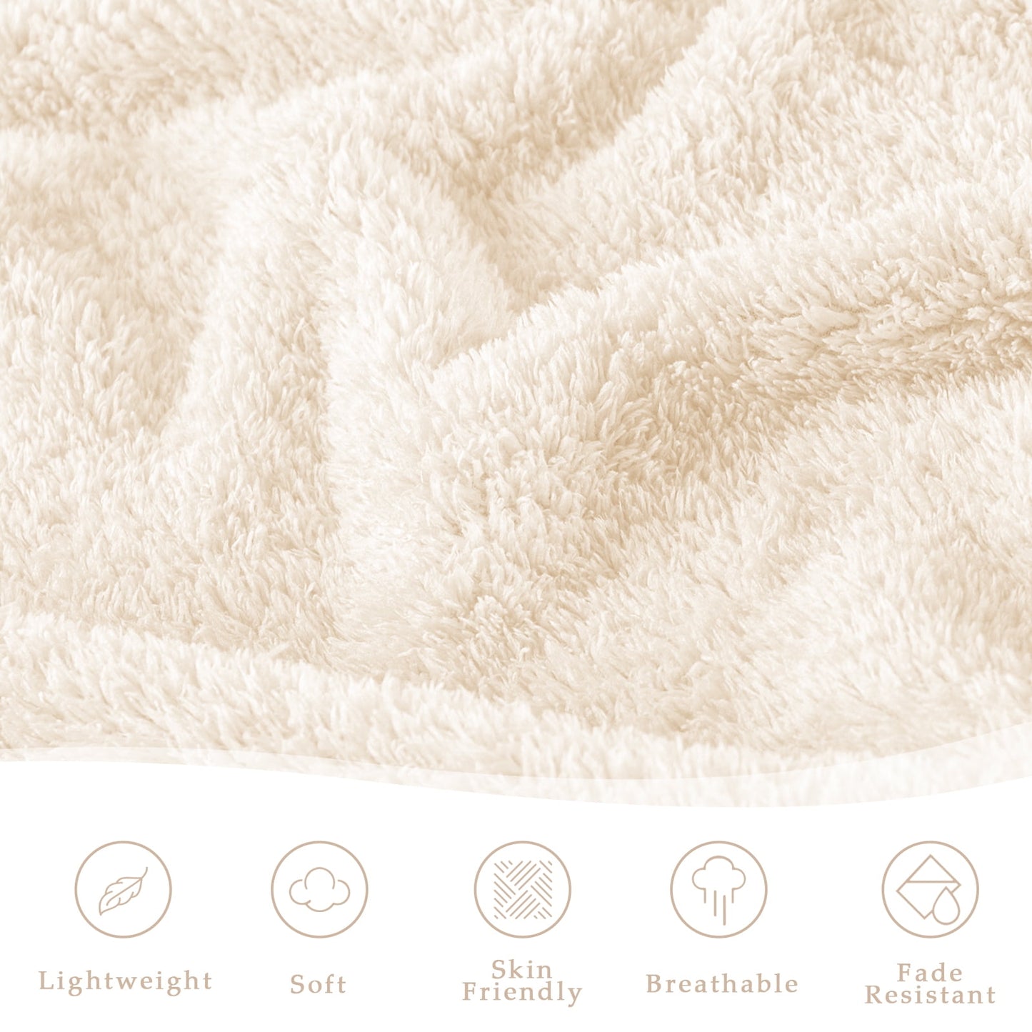 Exclusivo Mezcla Fuzzy Fleece Bed Blanket, Lightweight Fluffy Solid Velvet Blankets Queen Size, Suitable for All Seasons, 90x90 Inches,White