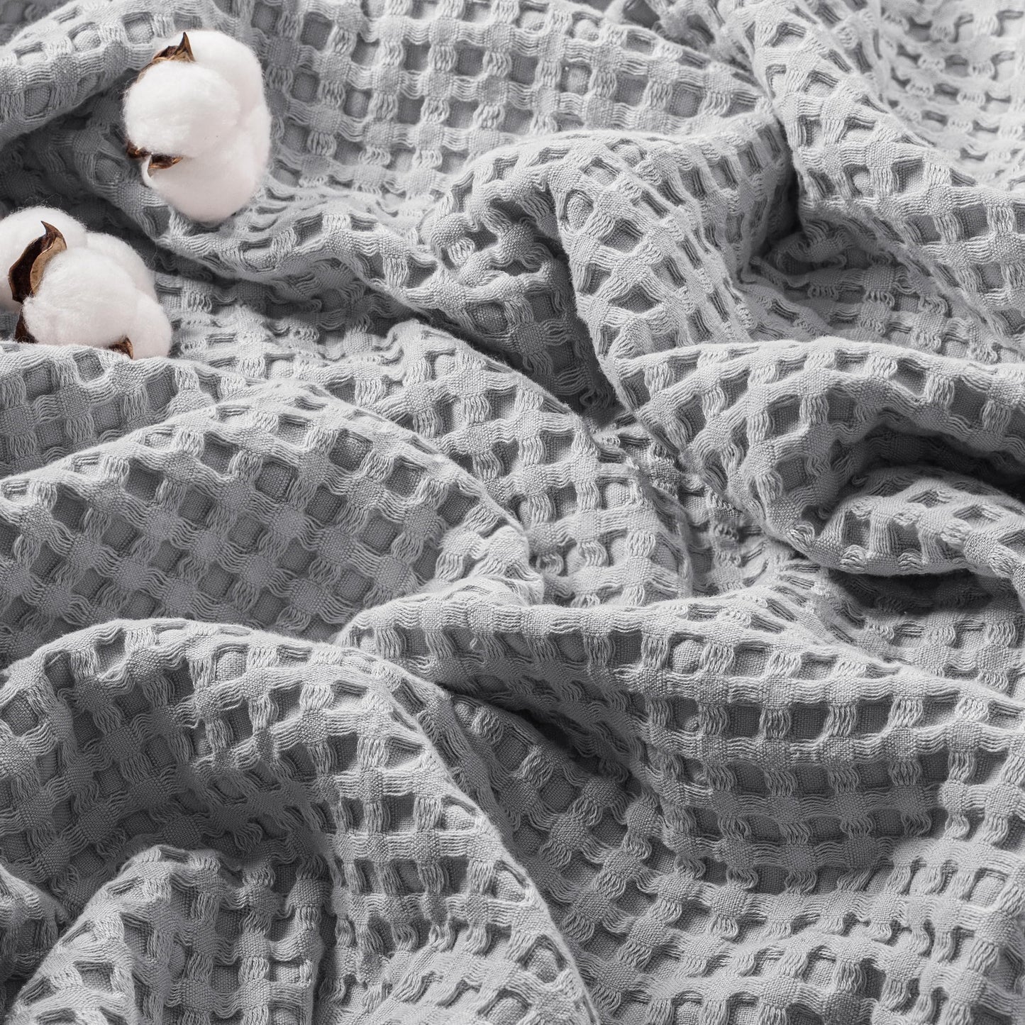 Exclusivo Mezcla 100% Cotton King Size Blanket, Lightweight Gauze Blankets for Sofa(90"x104", Dark Grey)