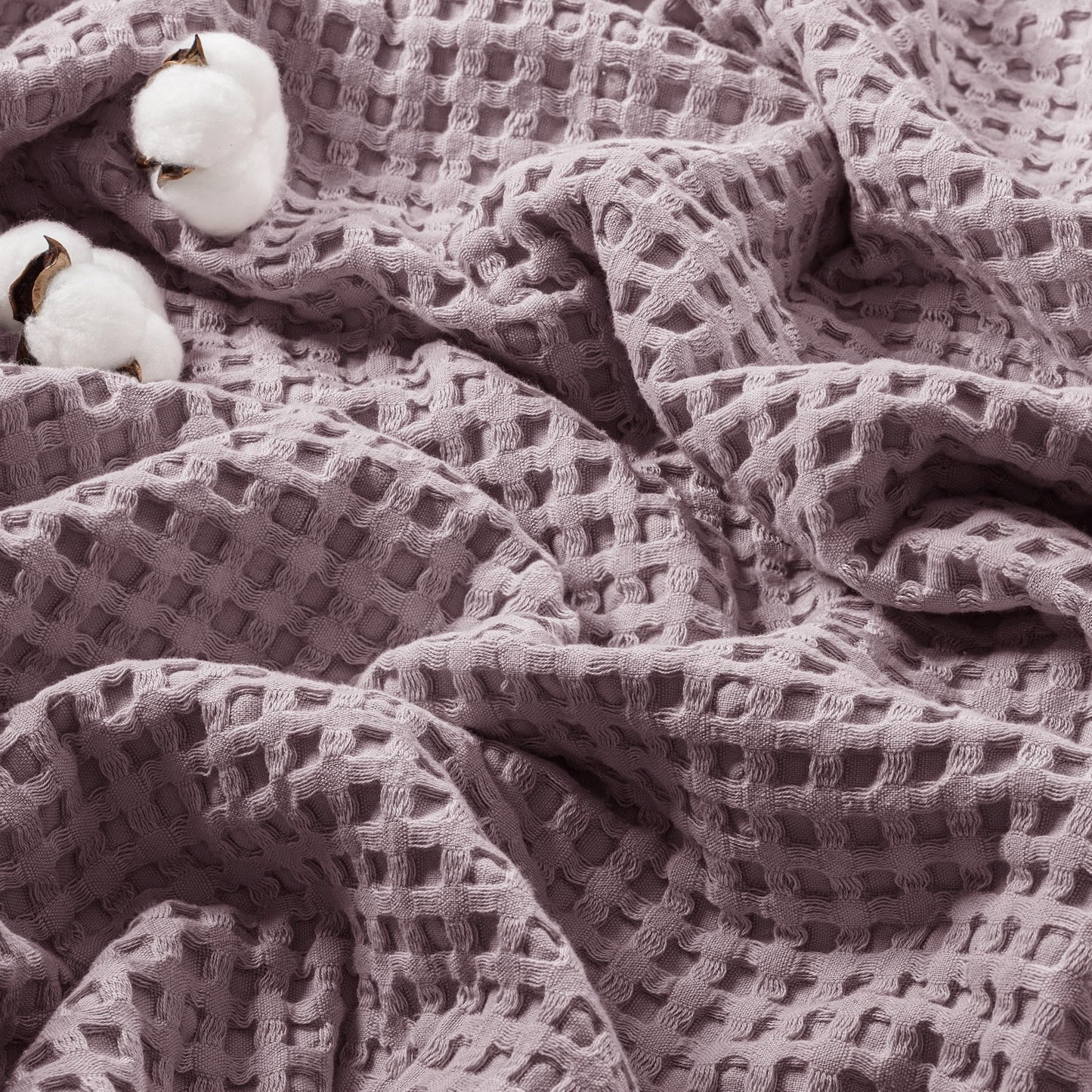 Exclusivo Mezcla 100% Cotton Queen Size Blanket, Lightweight Gauze Blankets for Sofa(90"x90", Purple)