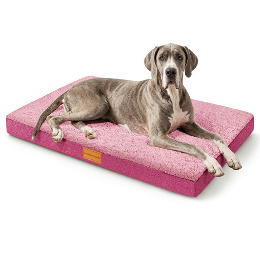 Exclusivo Mezcla Extra Large Dog Bed with Removable and Washable Cover, Orthopedic Pet Bed for Crates, Non-Slip Bottom and Waterproof Liner, 56"～40", Pink