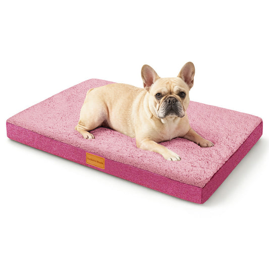 Exclusivo Mezcla Small Dog Bed with Removable and Washable Cover, Orthopedic Pet Bed for Crates, Non-Slip Bottom and Waterproof Liner, 30"～20", Pink