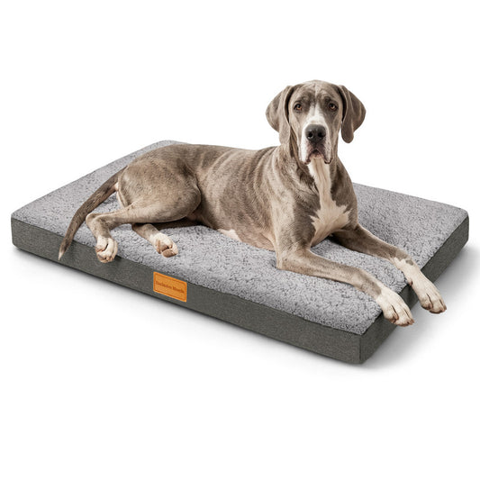 Exclusivo Mezcla Extra Large Dog Bed with Removable and Washable Cover, Orthopedic Pet Bed for Crates, Non-Slip Bottom and Waterproof Liner, 56"~40", Grey