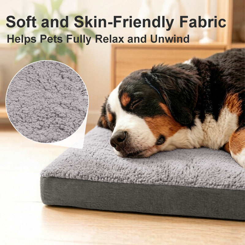 Exclusivo Mezcla Small Dog Bed with Removable and Washable Cover, Orthopedic Pet Bed for Crates, Non-Slip Bottom and Waterproof Liner, 30"～20", Grey