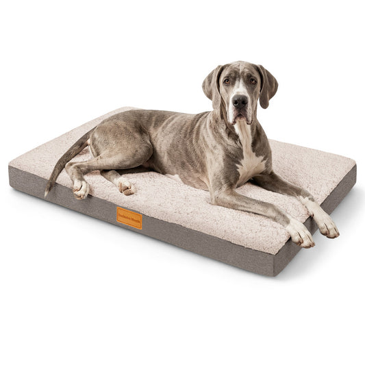 Exclusivo Mezcla Extra Large Dog Bed with Removable and Washable Cover, Orthopedic Pet Bed for Crates, Non-Slip Bottom and Waterproof Liner, 56"~40", Ivory