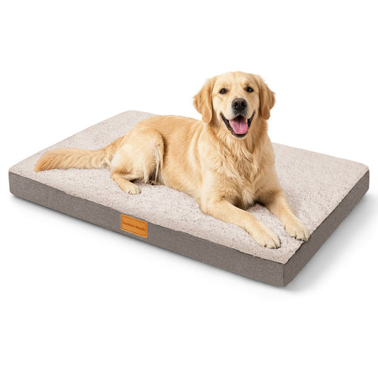 Exclusivo Mezcla Large Dog Bed with Removable and Washable Cover, Orthopedic Pet Bed for Crates, Non-Slip Bottom and Waterproof Liner, 42"～28", Ivory