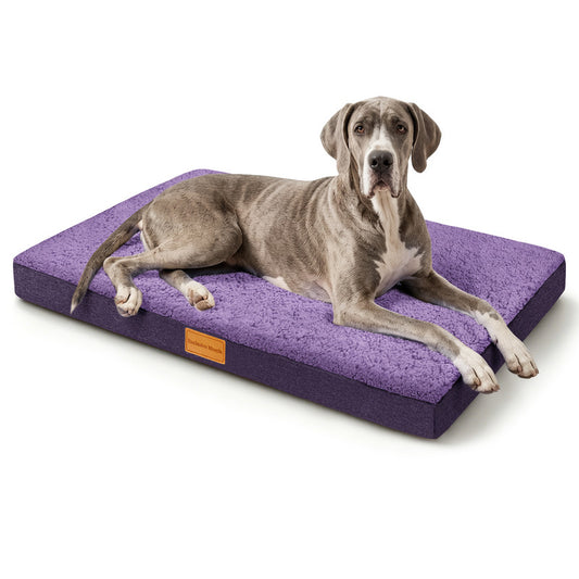 Exclusivo Mezcla Extra Large Dog Bed with Removable and Washable Cover, Orthopedic Pet Bed for Crates, Non-Slip Bottom and Waterproof Liner, 56"~40", Purple