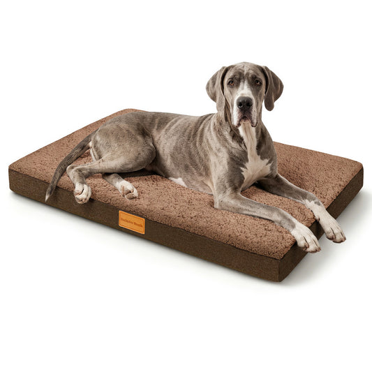 Exclusivo Mezcla Extra Large Dog Bed with Removable and Washable Cover, Orthopedic Pet Bed for Crates, Non-Slip Bottom and Waterproof Liner, 56"~40", Brown