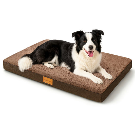 Exclusivo Mezcla Medium Dog Bed with Removable and Washable Cover, Orthopedic Pet Bed for Crates, Non-Slip Bottom and Waterproof Liner, 36"~24", Brown