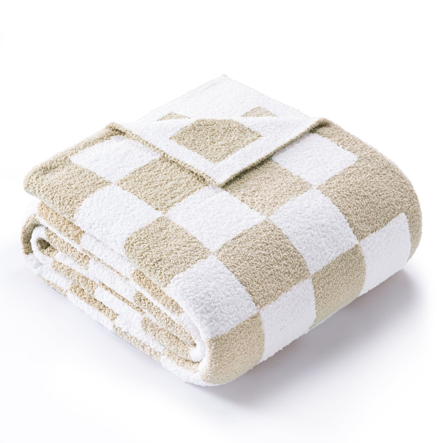 Exclusivo Mezcla Checkered Knit Blanket for Bed Twin Size, Ultra Soft ...
