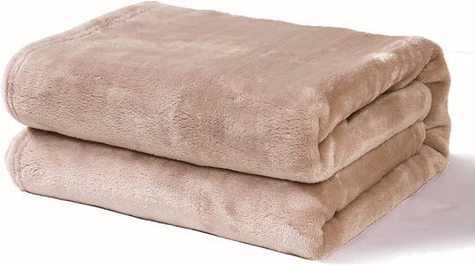 Exclusivo Mezcla Soft Lightweight Fleece Baby Blanket Throw Blanket for Boys, Girls, Toddler and Kids Nap Blankets for Crib Bedding, Nursery, and Security (40x50 inches, Camel)