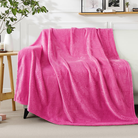Exclusivo Mezcla Soft Throw Blanket, 50"x60", Hot Pink