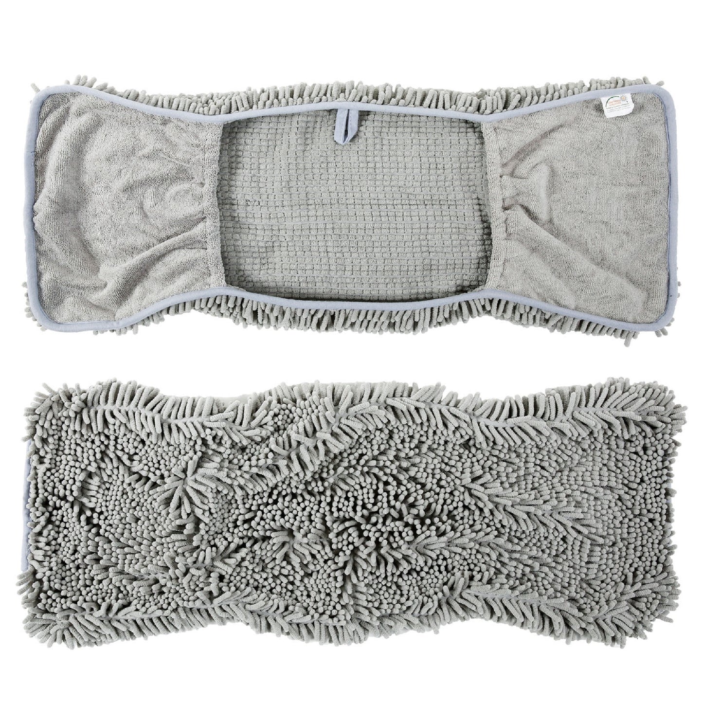 2 Pack Luxury Absorbent Dog Towels, (35"x15") Extra Large Microfiber Quick Drying Dog Shammy with Hand Pockets Pet Towel for Dog and Cat, Machine Washable (Grey+Grey)