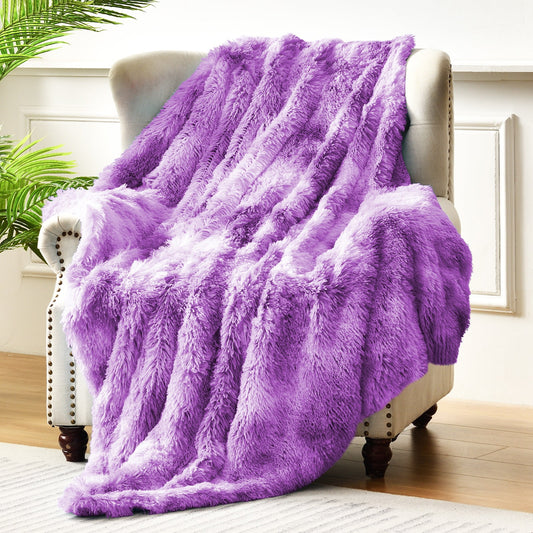Exclusivo Mezcla Ultra Soft Throw Blanket, Large Flannel Fleece Blanket for Couch/Bed/Sofa (Purple , 50 x 60 Inches) - Cozy, Warm and Lightweight