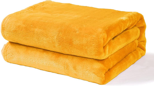Exclusivo Mezcla Soft Lightweight Fleece Baby Blanket Throw Blanket for Boys, Girls, Toddler and Kids Nap Blankets for Crib Bedding, Nursery, and Security (40x50 inches, Mustard Yellow)
