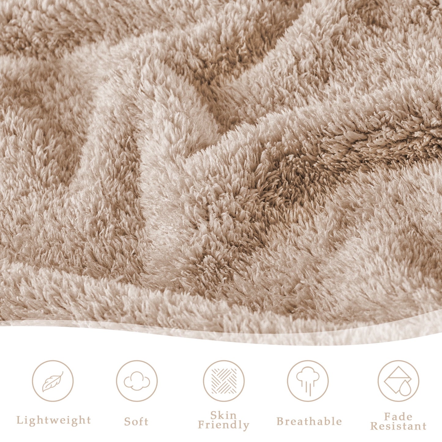 Exclusivo Mezcla Fuzzy Fleece Bed Blanket, Lightweight Fluffy Solid Velvet Blankets Queen Size, Suitable for All Seasons, 90x90 Inches, Camel