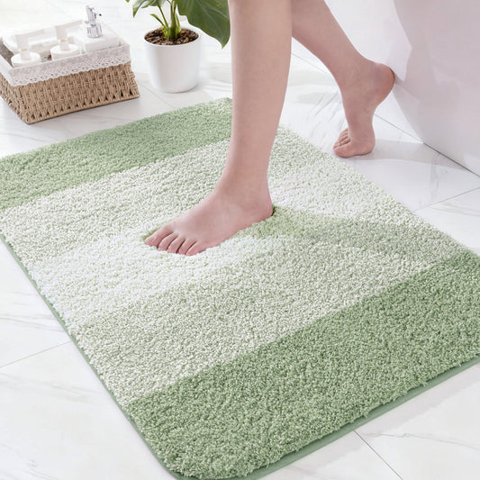 Exclusivo Mezcla Bathroom Rugs Mat 17x24, Extra Soft Non Slip Absorbent Water Microfiber Bath Rugs, Machine Washable Quick Dry Bath Mats for Bathroom Floor, Shower, Home Decor, Gradient Green