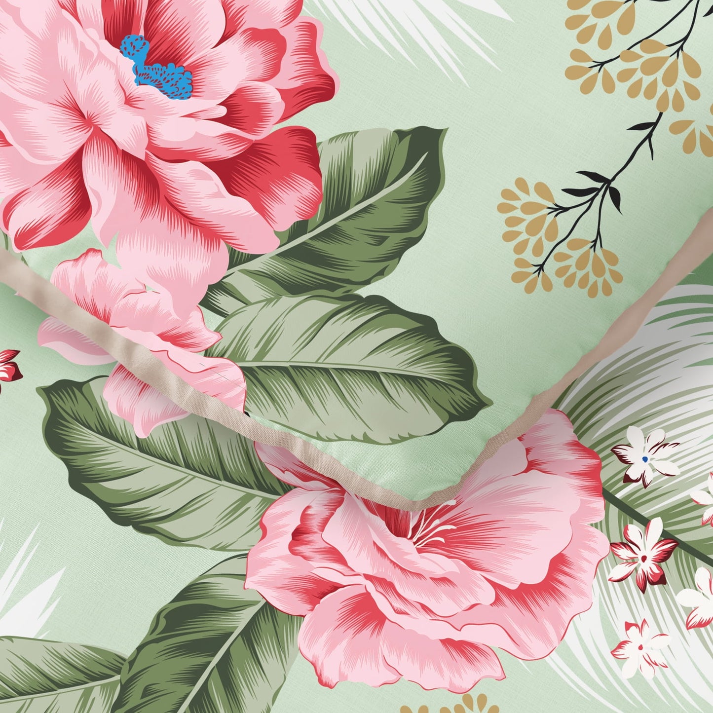 Exclusivo Mezcla 3-Piece Floral Queen Comforter Set, Microfiber Bedding Down Alternative Comforter for All Seasons with 2 Pillow Shams, Pink