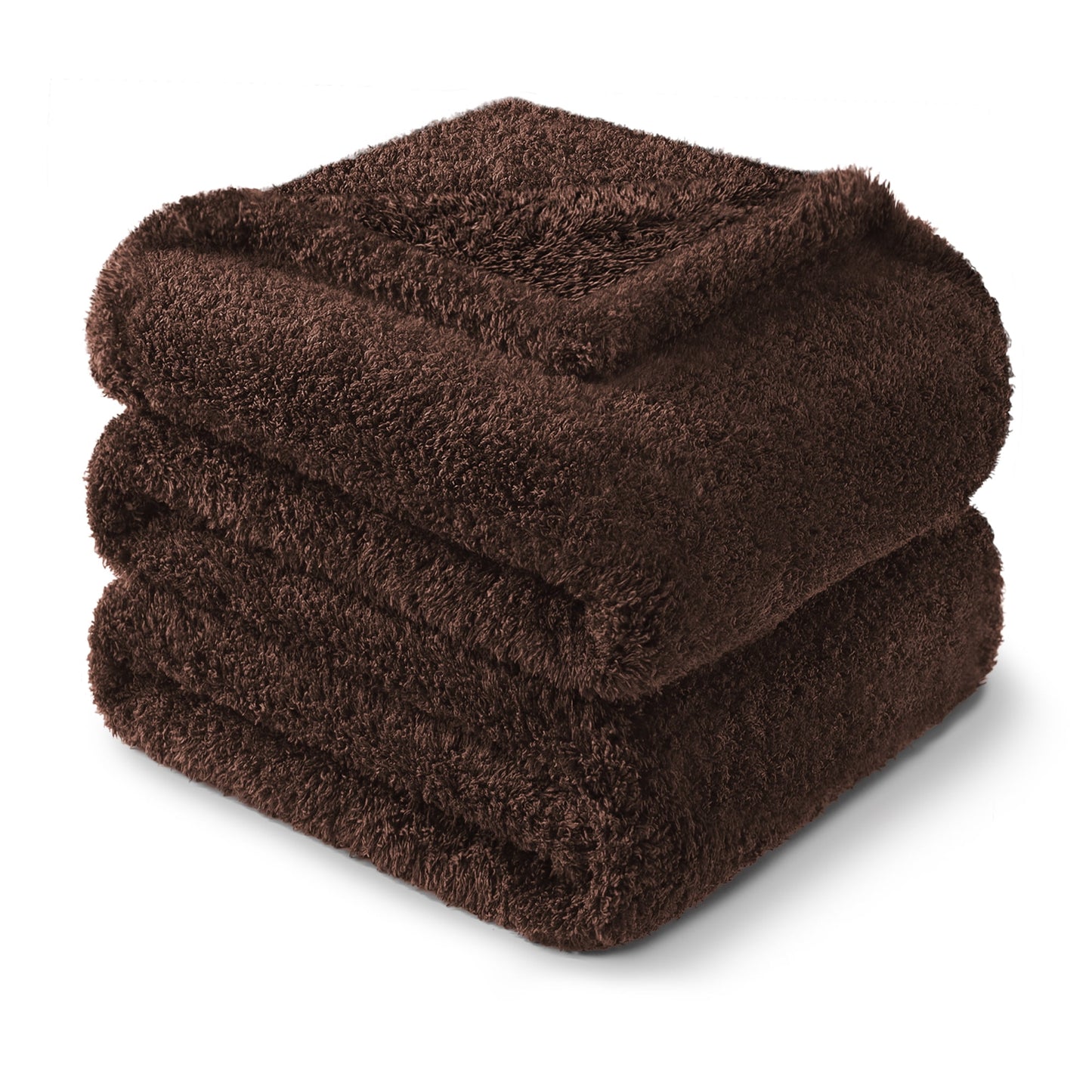 Exclusivo Mezcla Fuzzy Fleece Bed Blanket, Lightweight Fluffy Solid Velvet Blankets Twin Size Suitable for All Seasons, 60x80 Inches, Coffee