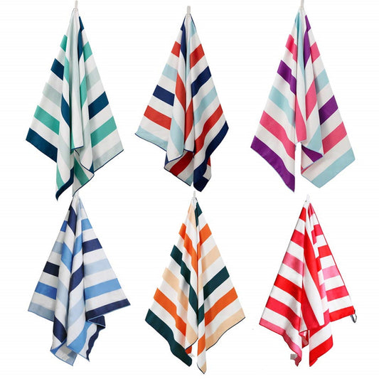 Exclusivo Mezcla 6-Pack Microfiber Quick Dry Beach Towel Set, Large Sand Free Beach Towel for Travel/ Sports (30"x60") - Super Absorbent, Compact and Lightweight