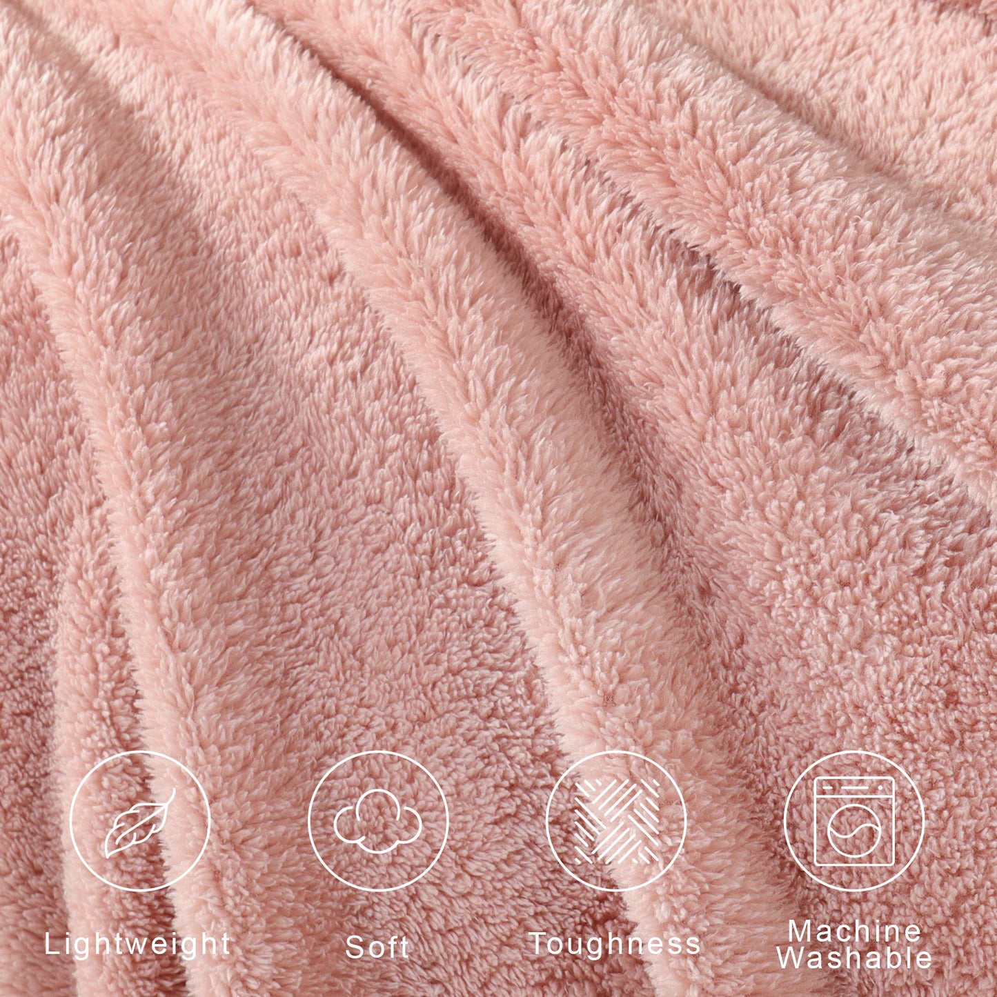 Exclusivo Mezcla Soft Fleece Throw Blanket for Couch, Super Soft Velvet Plush Bed Blanket, Fuzzy Cozy Blankets for All Seasons, 50x60 Inches, Pink Blanket