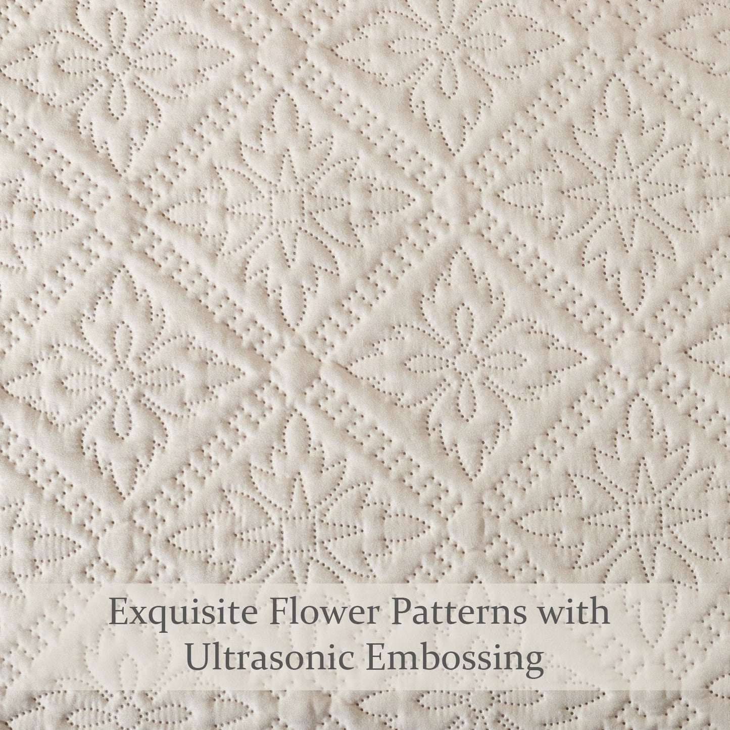 Exclusivo Mezcla Queen Quilt Bedding Set, Lightweight Soft Bedspreads Coverlets with 2 Pillow Shams, Modern Brich Beige Quilts Queen Full Size for All Seasons