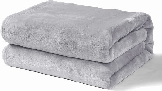 Exclusivo Mezcla Soft Lightweight Fleece Baby Blanket Throw Blanket for Boys, Girls, Toddler and Kids Nap Blankets for Crib Bedding, Nursery, and Security (40x50 inches, Light Grey)