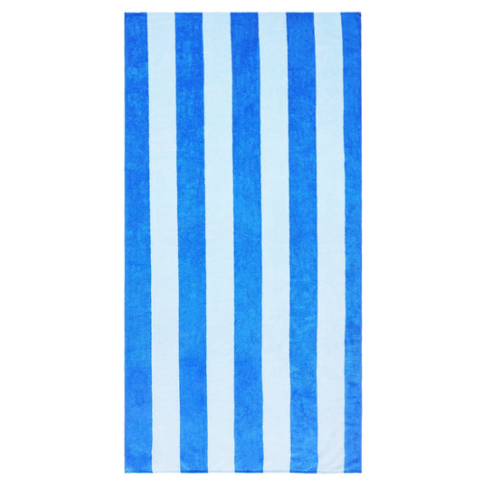 Exclusivo Mezcla Microfiber Cabana Striped Large Beach Towel for Adults (Blue, 30" x 60")-Soft, Quick Dry, Absorbent, and Plush