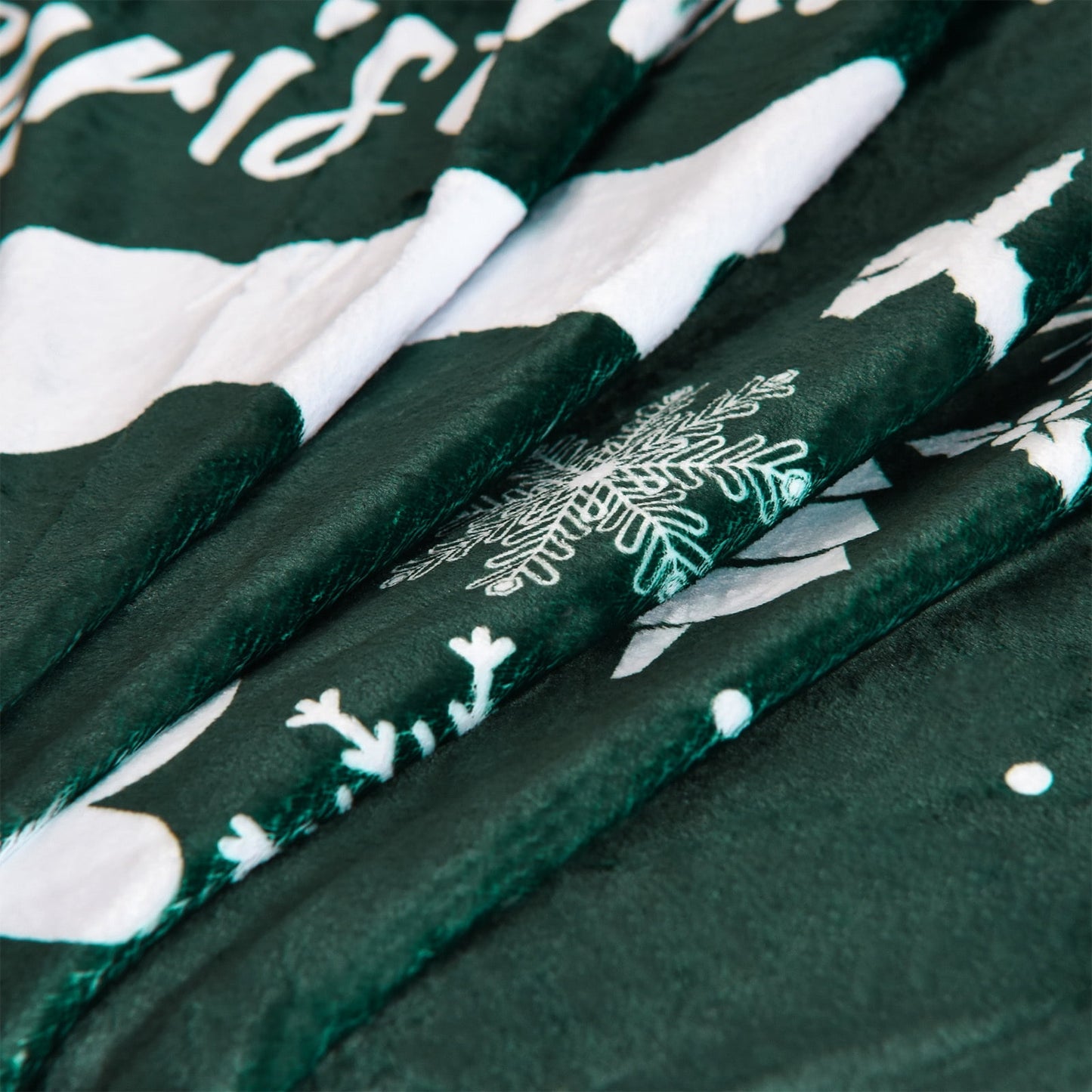 Exclusivo Mezcla Fleece Twin Blanket for Bed, Ultra Plush Christmas Holiday Printed Velvet Blankets,Lightweight and Cozy-60"x80"(Forest Green)