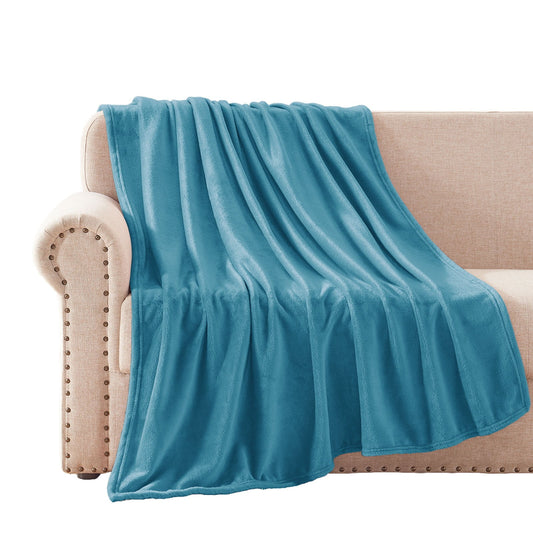 Exclusivo Mezcla Fleece Throw Blanket for Couch/Sofa/Bed,Plush Soft Blankets and Throws,Lightweight and Cozy-50" x 70" (Blue)
