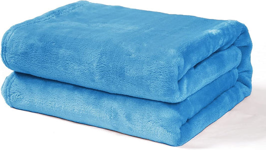 Exclusivo Mezcla Soft Lightweight Fleece Baby Blanket Throw Blanket for Boys, Girls, Toddler and Kids Nap Blankets for Crib Bedding, Nursery, and Security (40x50 inches, Washed Blue)