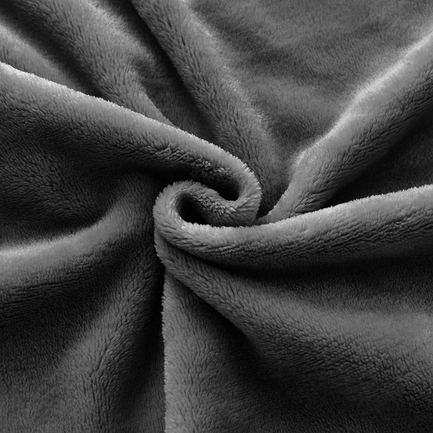 Exclusivo Mezcla Queen Size Velvet Flannel Fleece Plush Queen Size Bed Blanket as Bedspread/Coverlet/Bed Cover (90" x 90", Grey) - Soft, Lightweight, Warm and Cozy