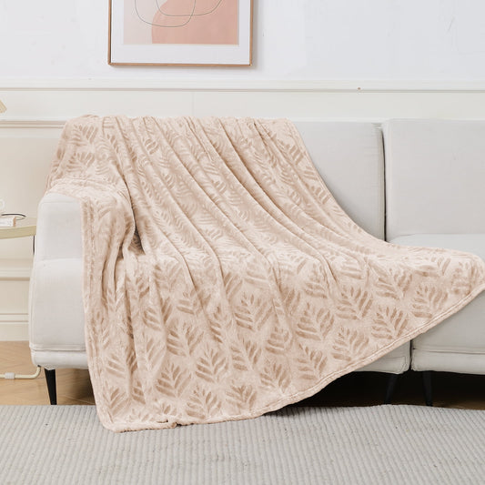 Exclusivo Mezcla Fleece Throw Blanket for Couch, Super Soft and Warm Blankets for All Seasons, Plush Fuzzy and Lightweight Camel throw, 50x60 Inch