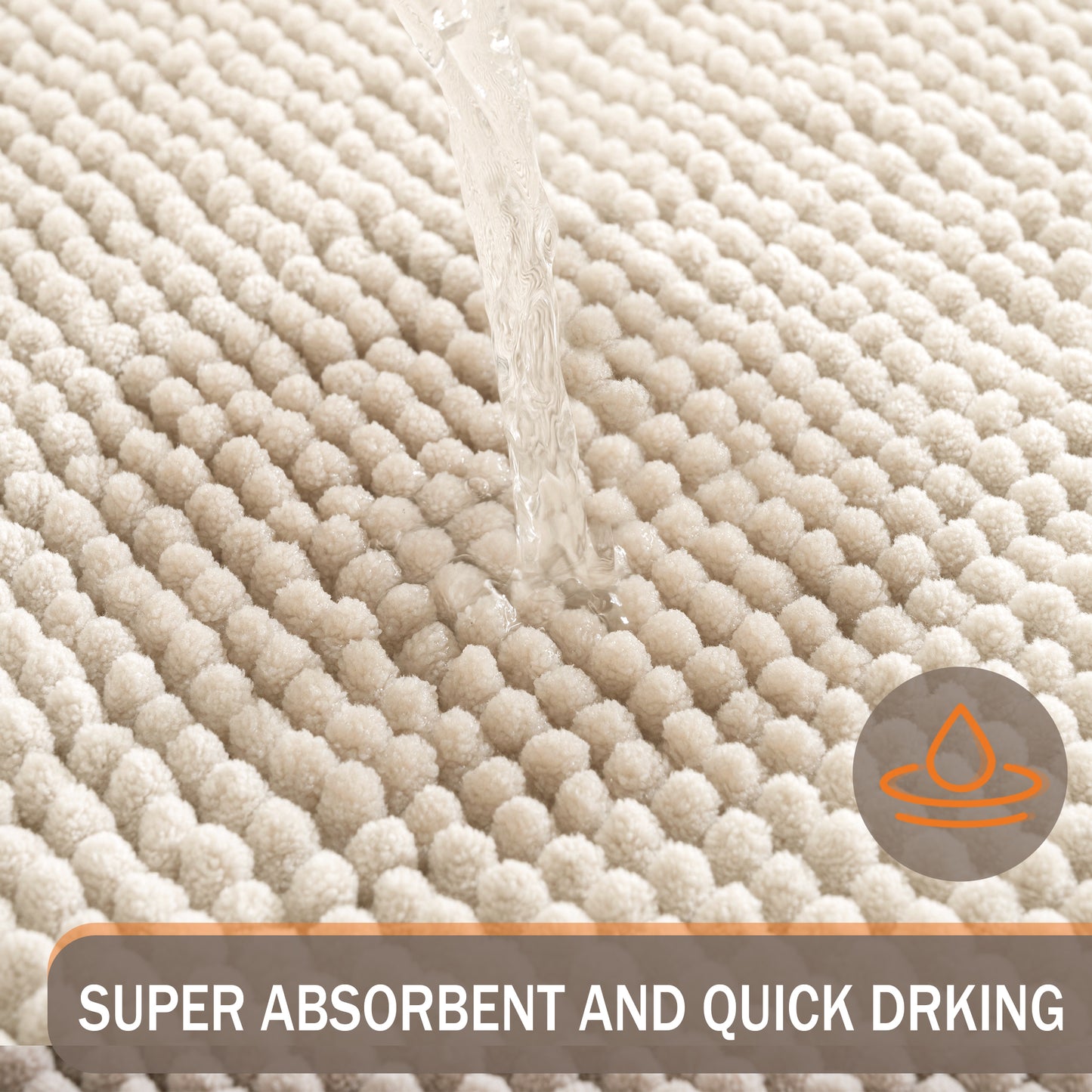 Exclusivo Mezcla Bathroom Rugs Mat 24x36, Extra Soft Absorbent Chenille Bath Rugs Mat, Quick Dry, Machine Washable Bath Mats for Bathroom Floor, Shower, Home Decor, Ivory