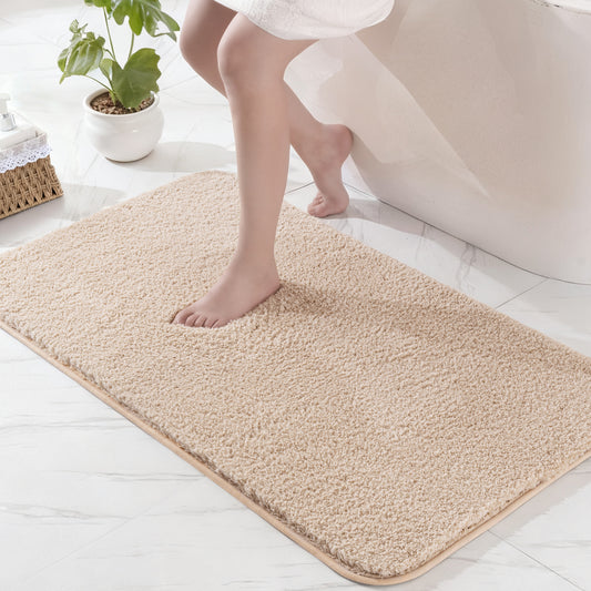 Exclusivo Mezcla Bathroom Rugs Mat 24x47, Extra Soft Non Slip Absorbent Water Microfiber Bath Rugs, Machine Washable Quick Dry Bath Mats for Bathroom Floor, Shower, Home Decor, Solid Camel