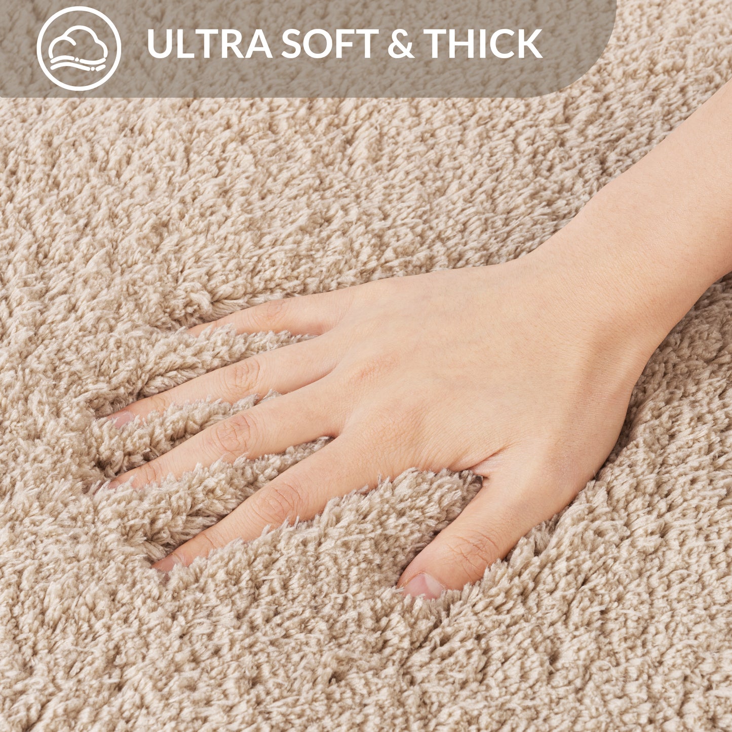 Exclusivo Mezcla Bathroom Rugs Mat 24x47, Extra Soft Non Slip Absorbent Water Microfiber Bath Rugs, Machine Washable Quick Dry Bath Mats for Bathroom Floor, Shower, Home Decor, Solid Camel