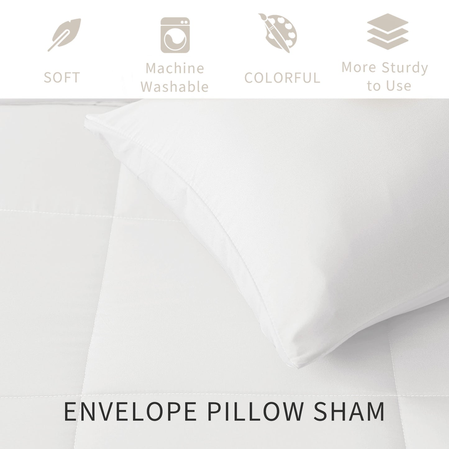 Exclusivo Mezcla Lightweight Reversible 2-Piece Comforter Set All Seasons, Down Alternative Comforter with 1 Pillow Sham, Twin Size, White